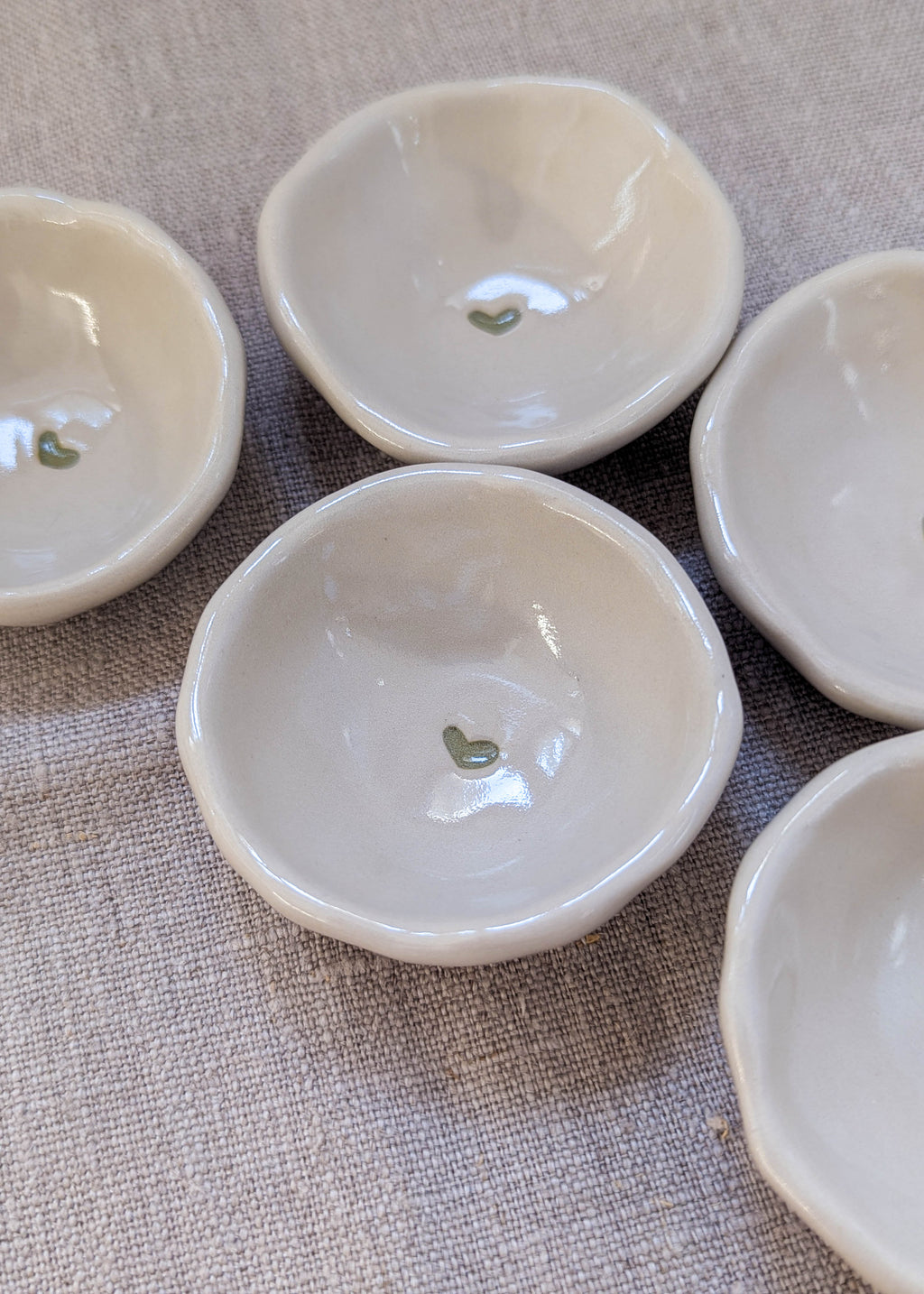 Mini heart trinket dish - green