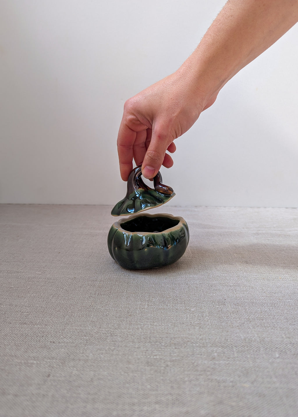Lidded pumpkin jar