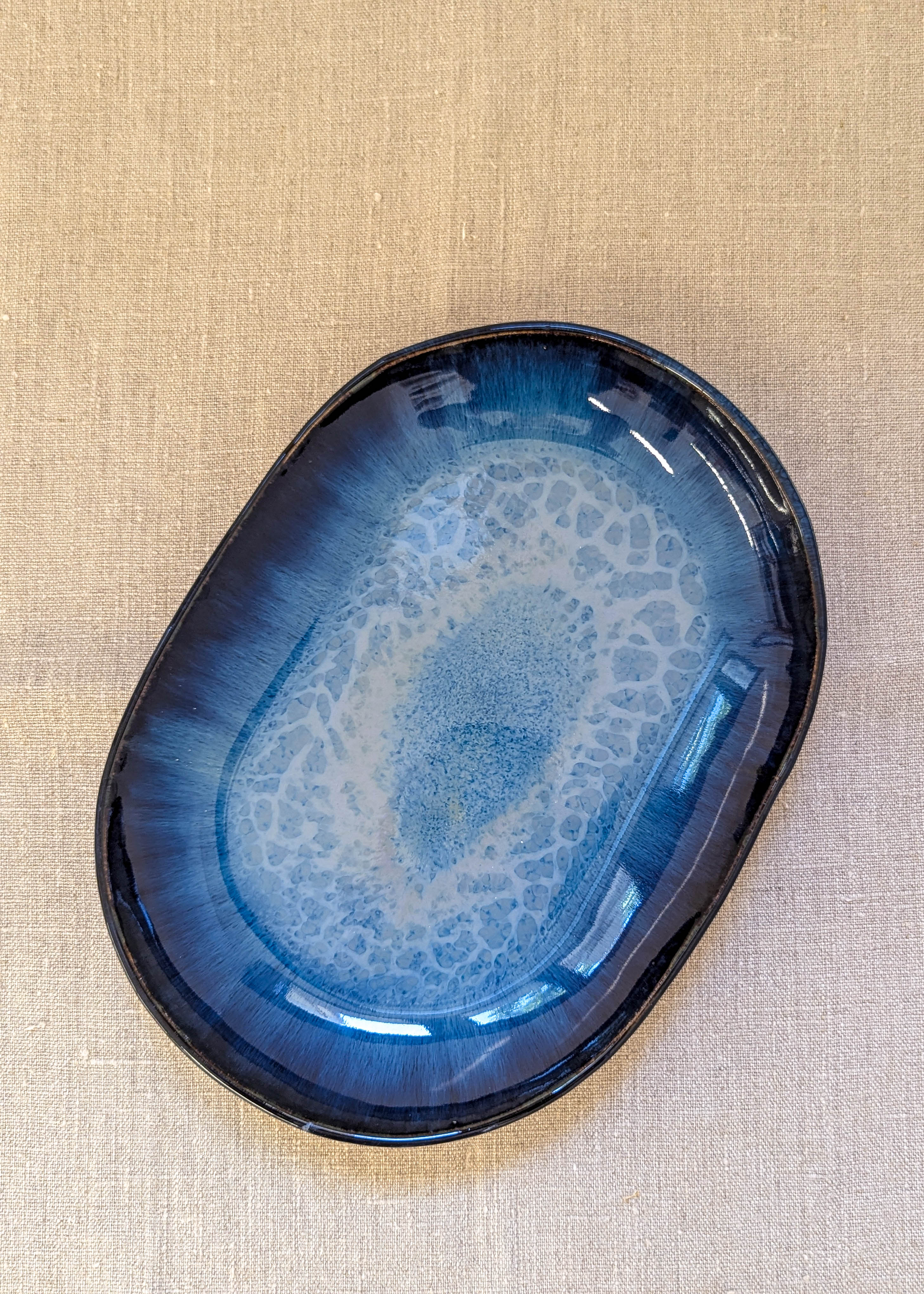 Tall oval platter - seafoam