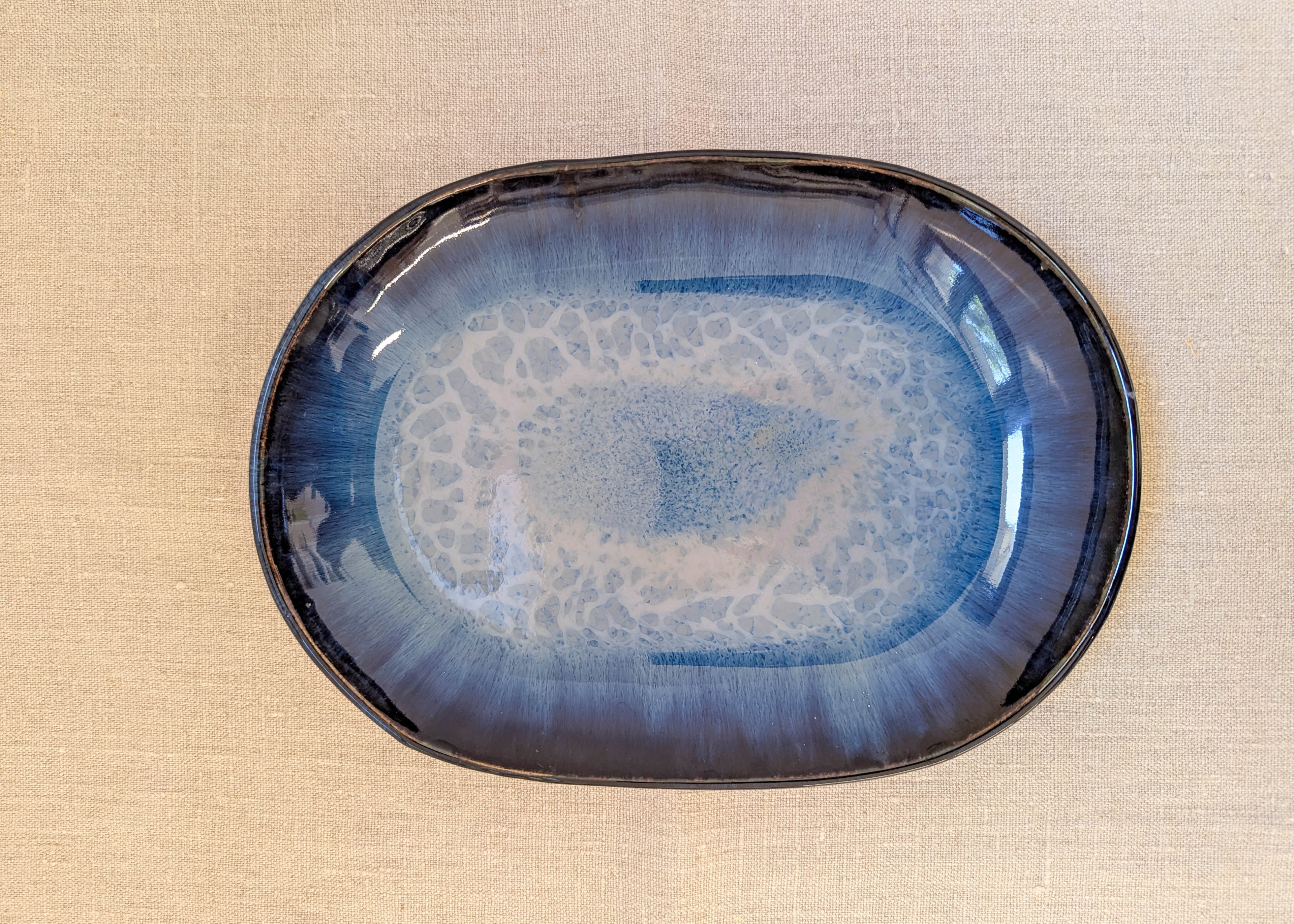 Tall oval platter - seafoam