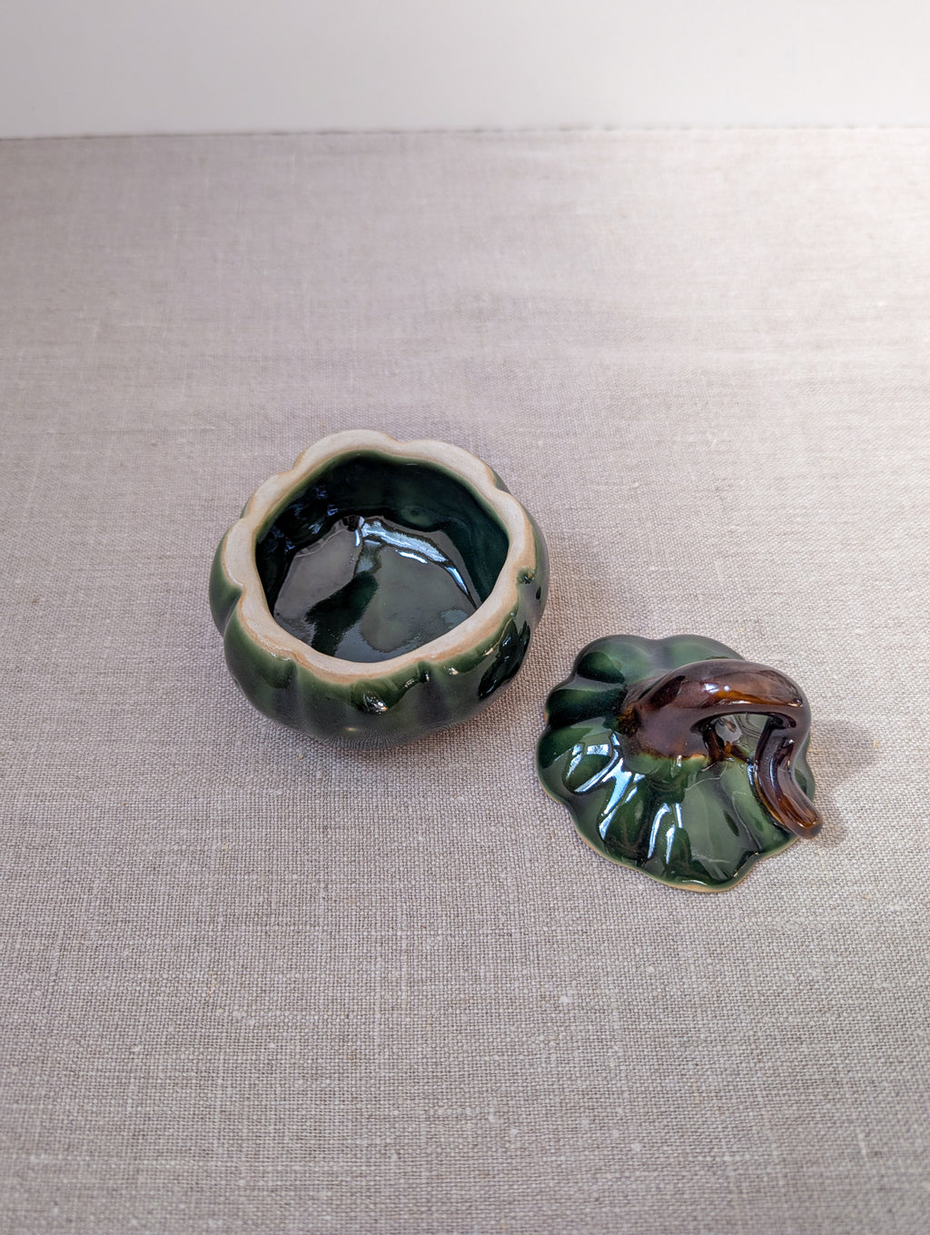 Lidded pumpkin jar