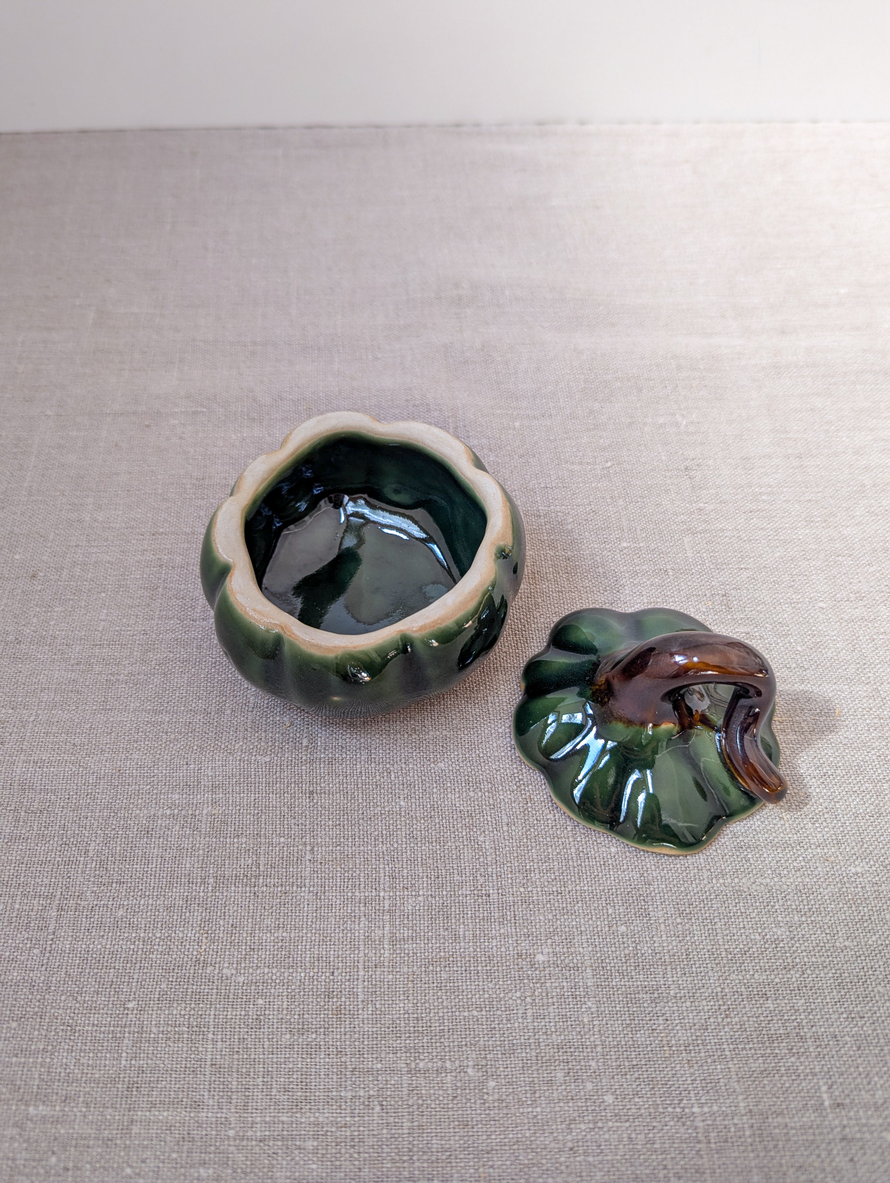 Lidded pumpkin jar