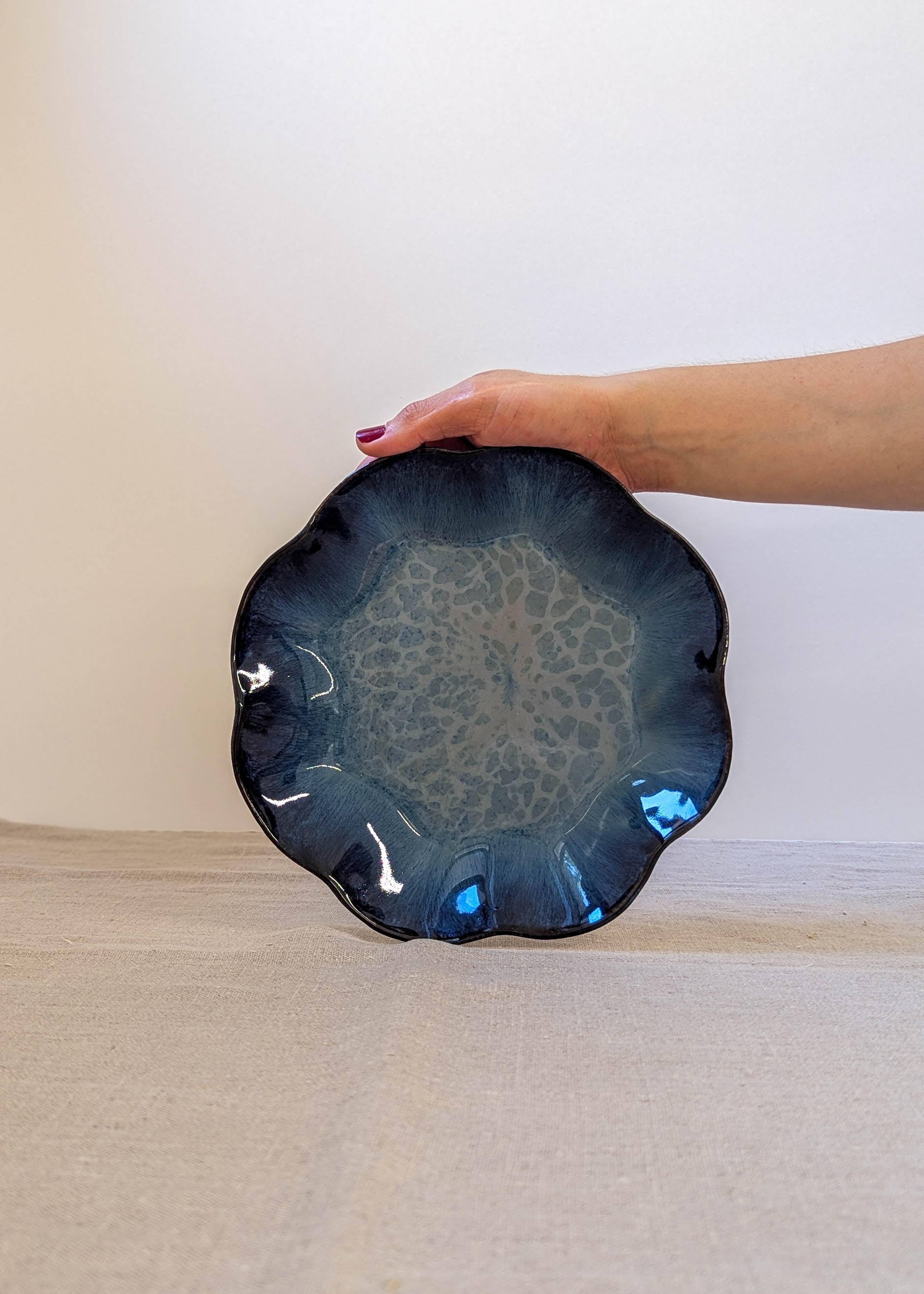 Ruffle pasta bowl 21 cm - seafoam