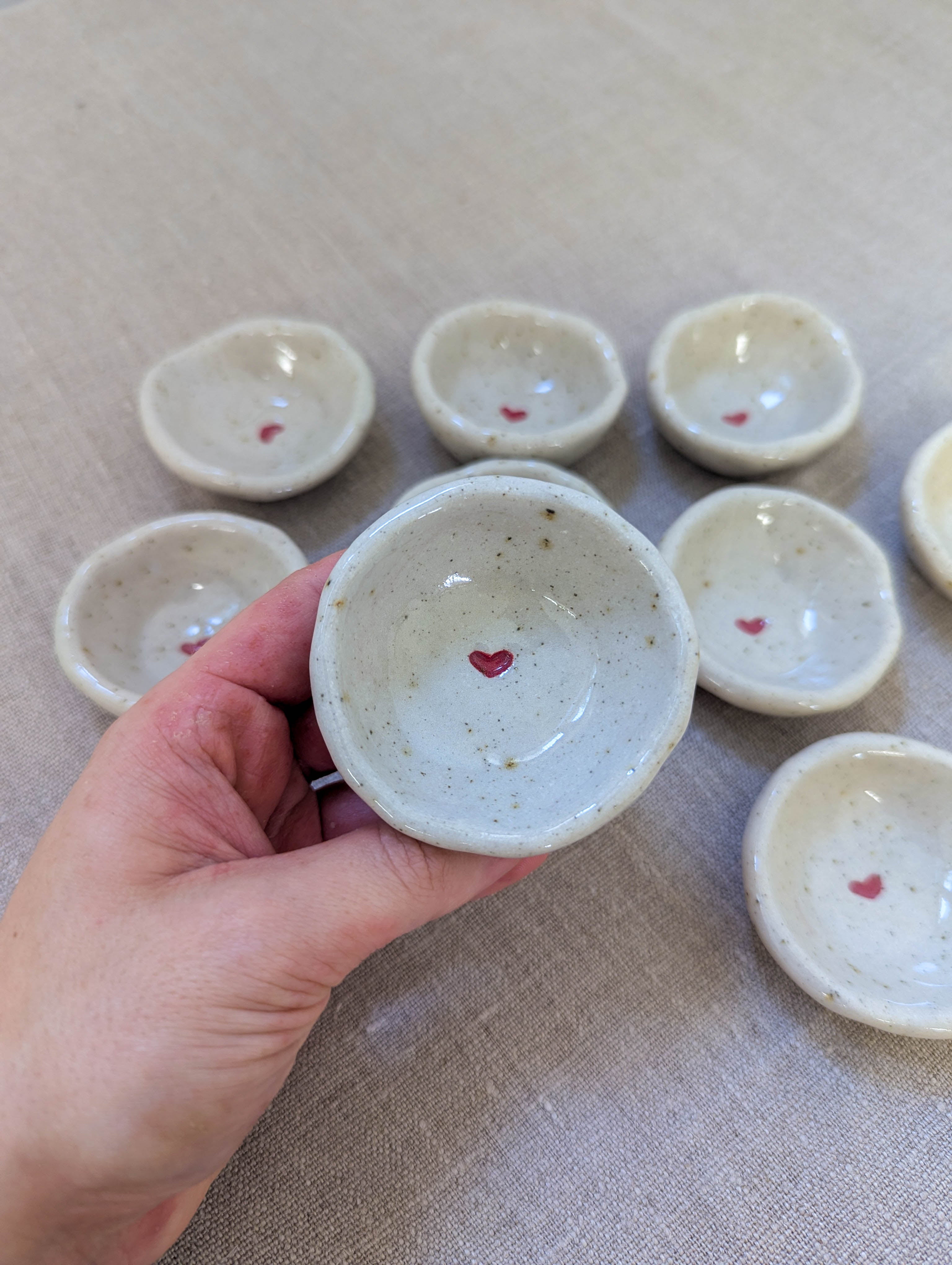 Mini red heart trinket dish