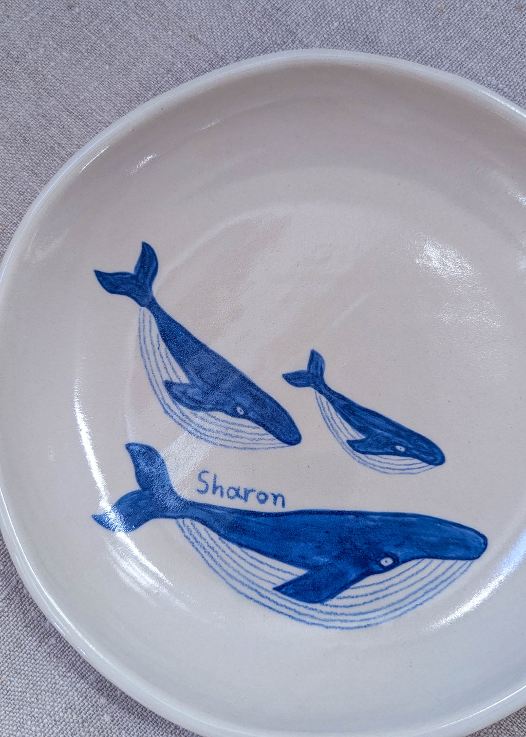 Personalised humpback whales plate 18 cm