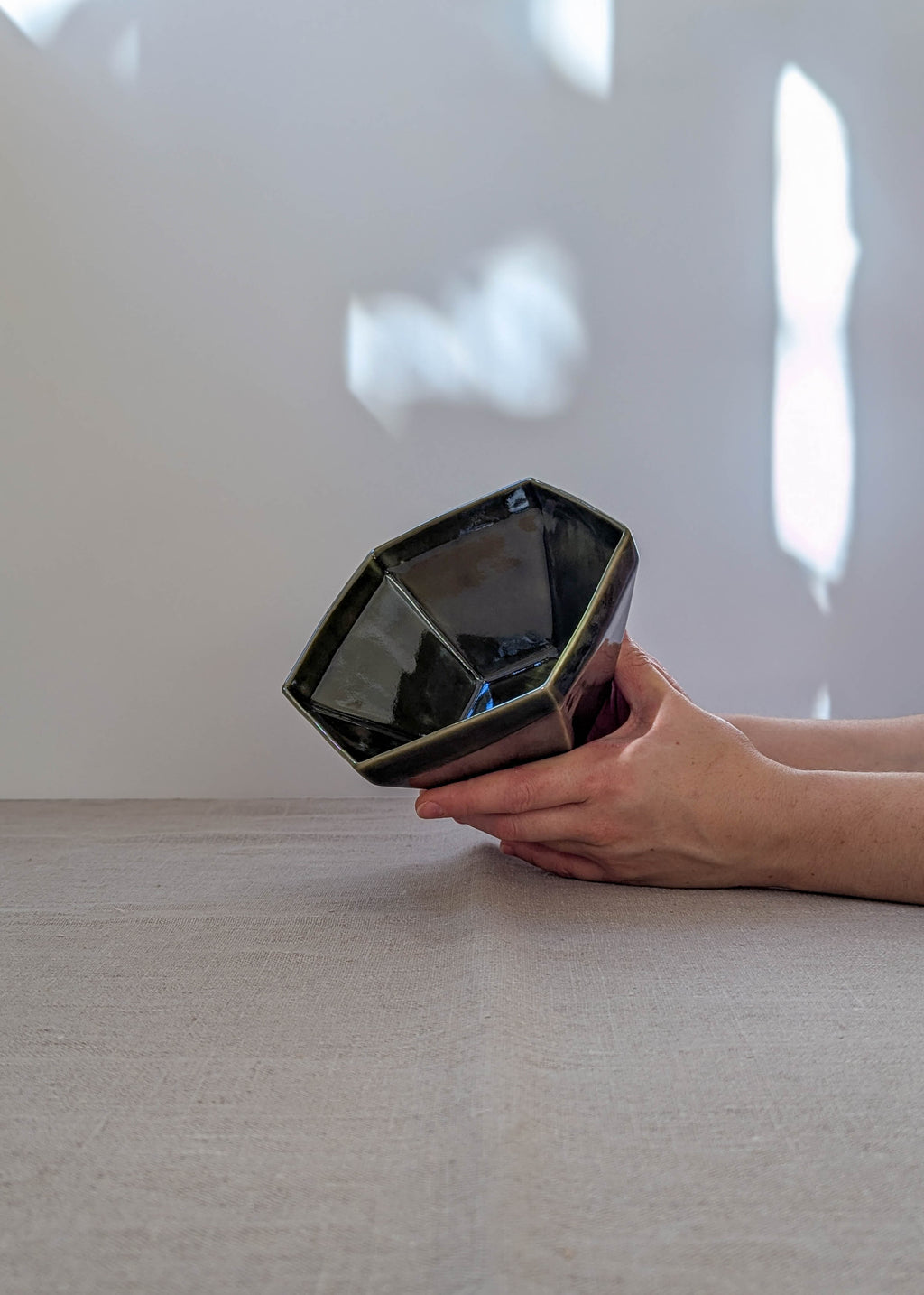 Hexagon cereal bowl - olive