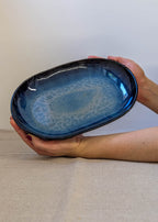 Tall oval platter - seafoam