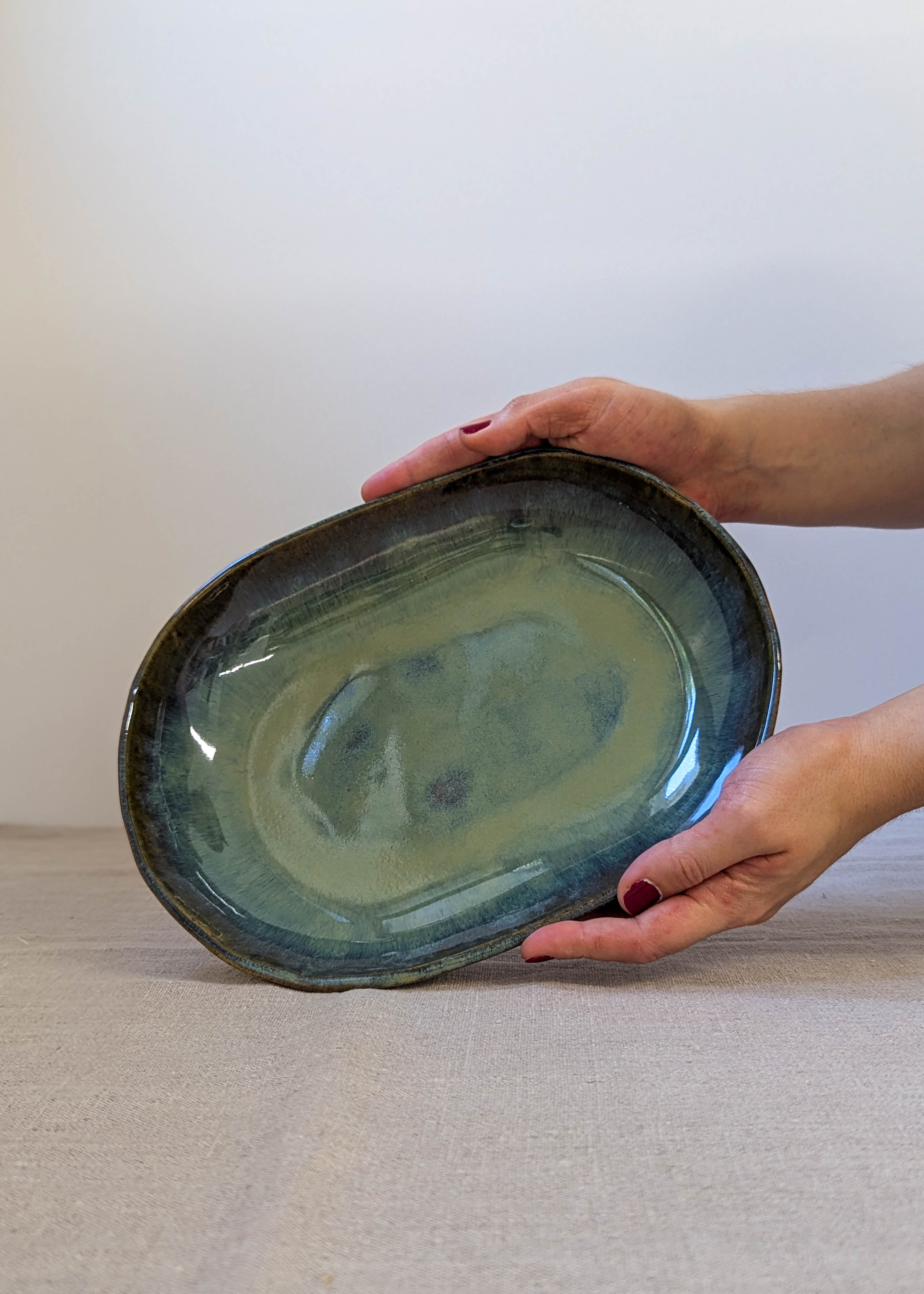 Tall oval platter