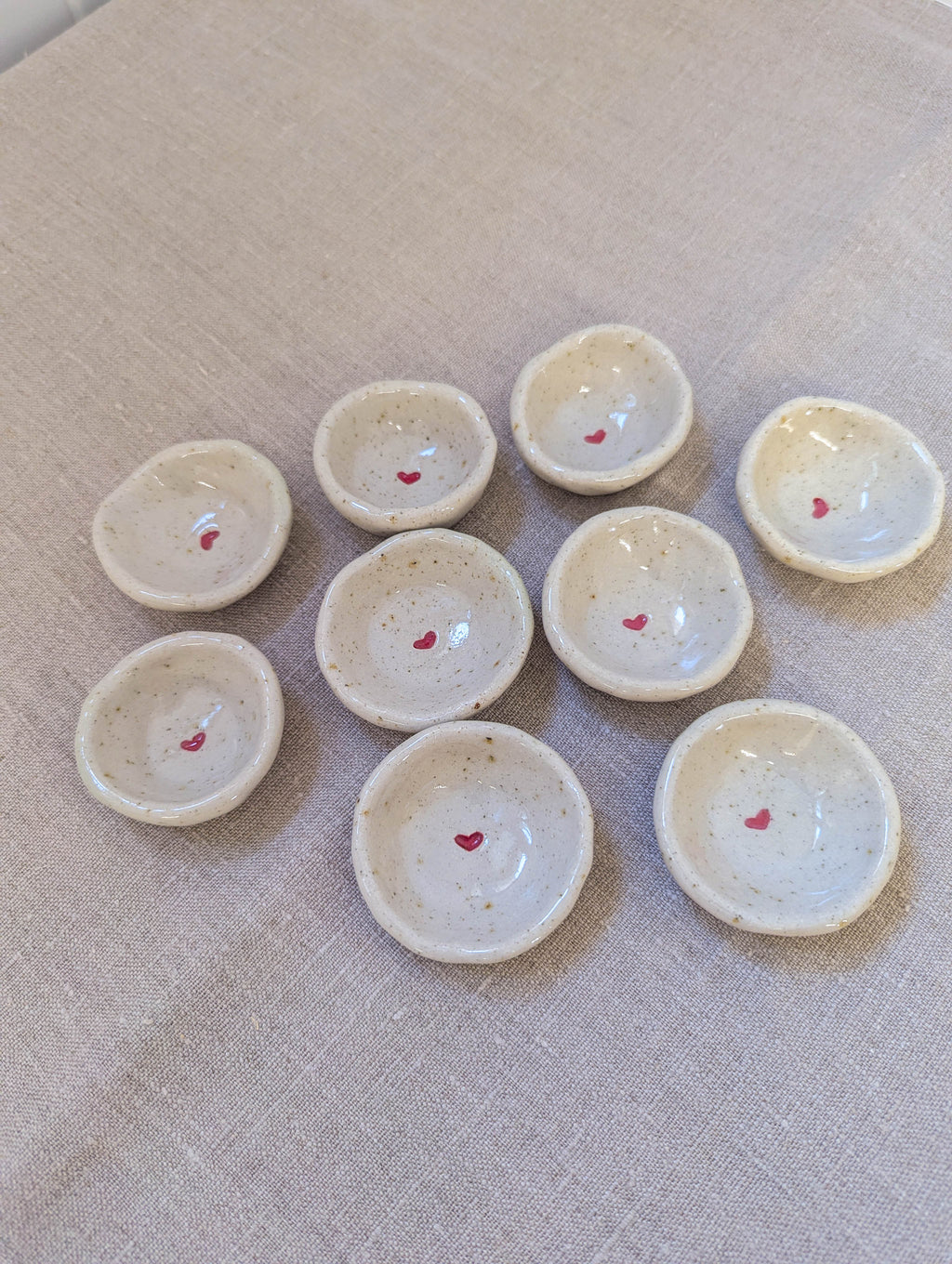 Mini red heart trinket dish