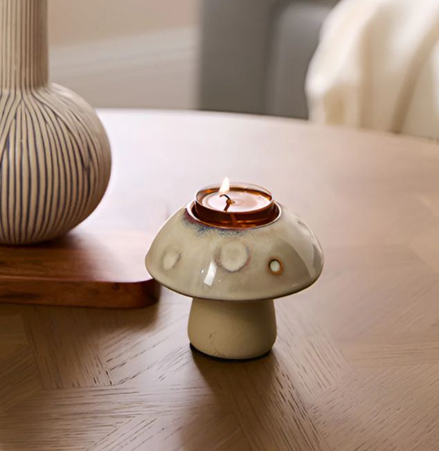 November - Make a mushroom tealight holder from clay