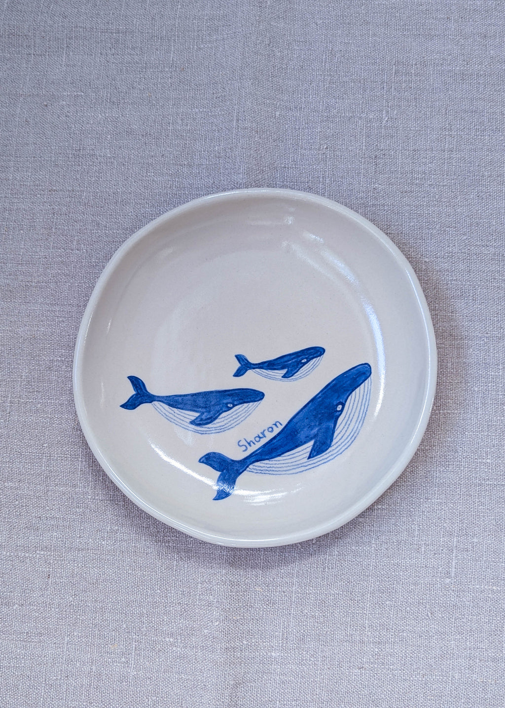 Personalised humpback whales plate 18 cm