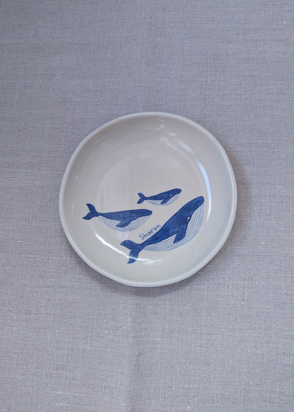 Personalised humpback whales plate 18 cm