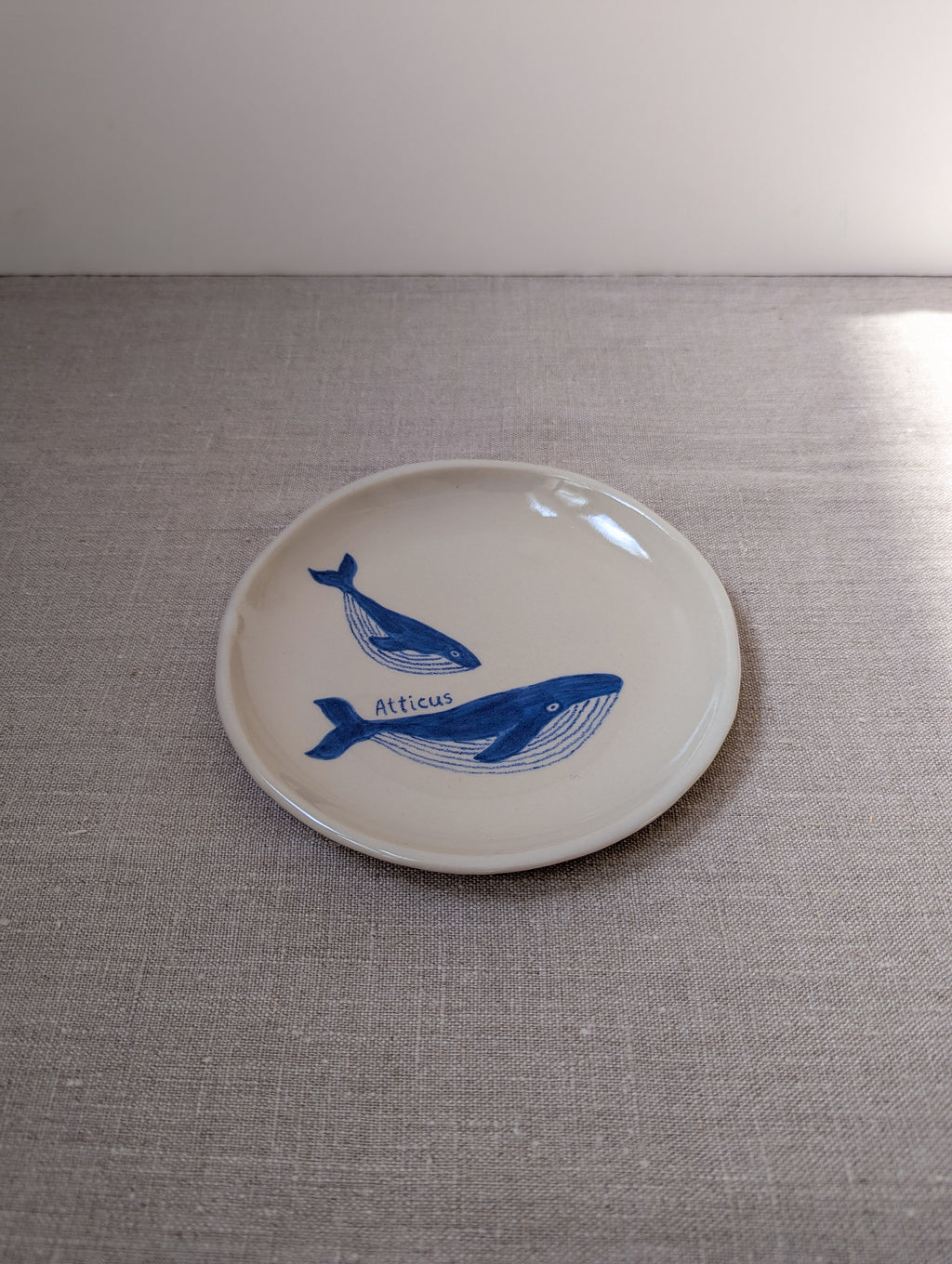 Personalised humpback whale plate 18 cm