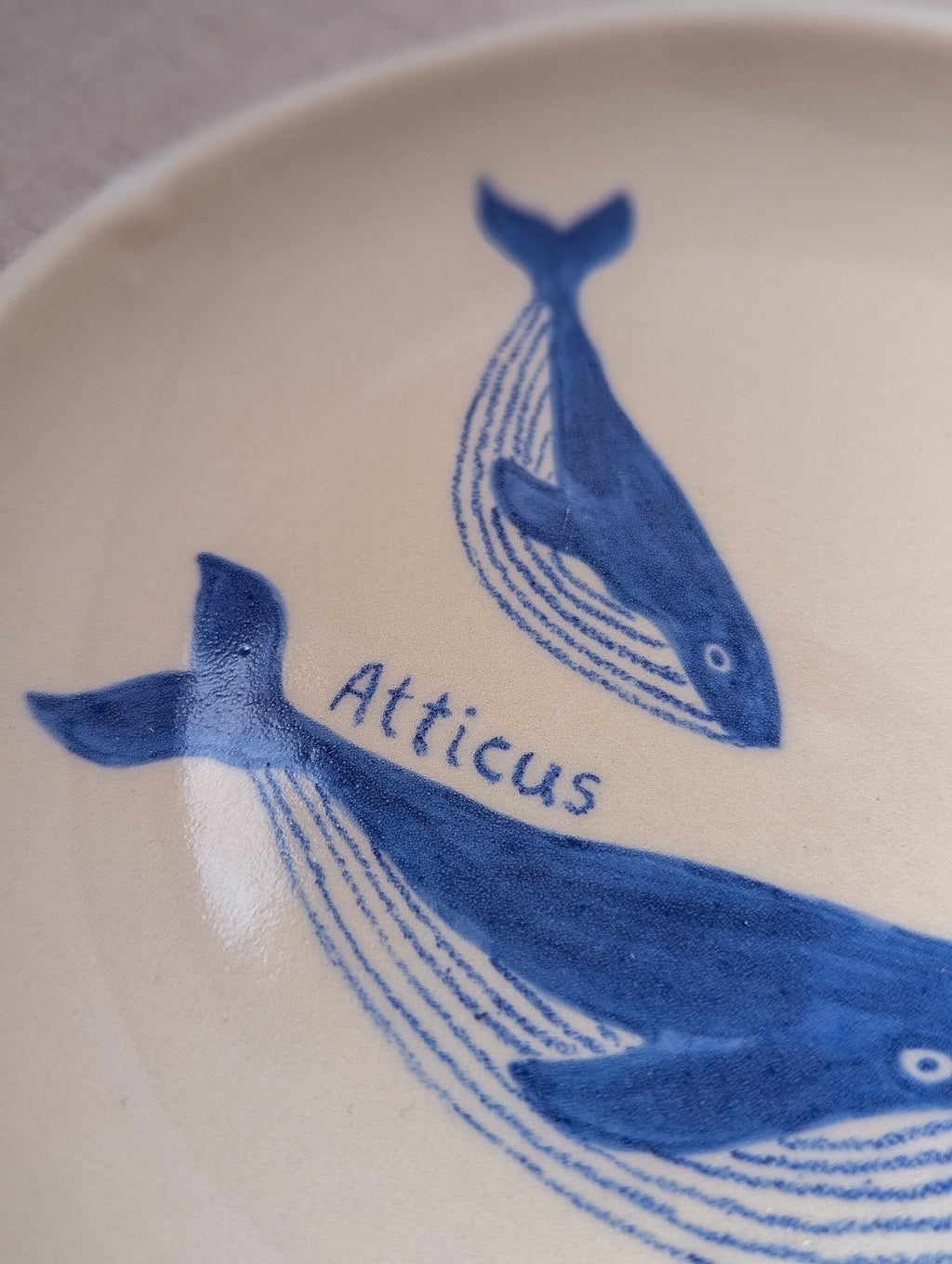 Personalised humpback whale plate 18 cm