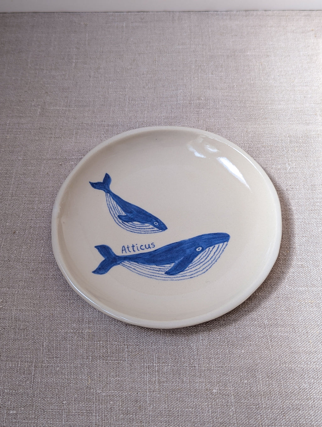 Personalised humpback whale plate 18 cm