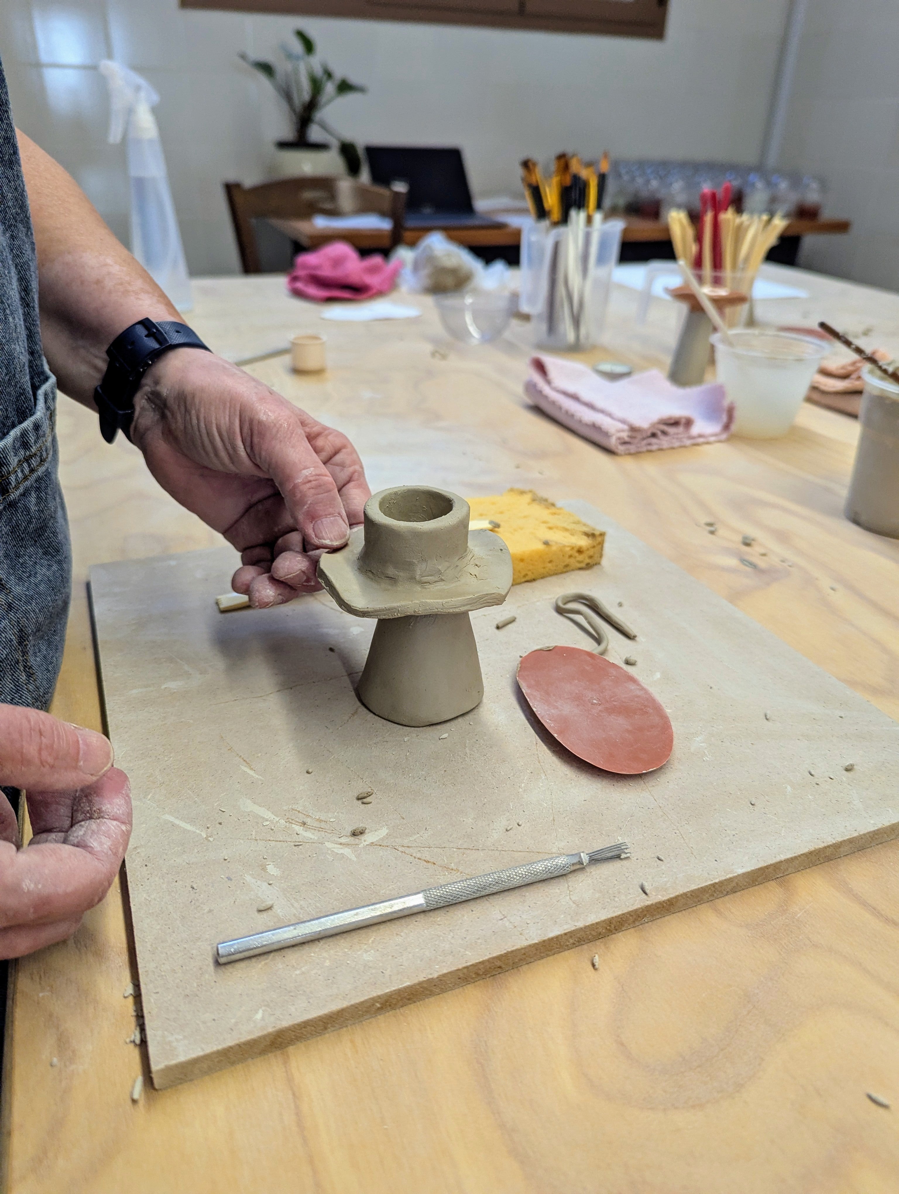 November - Make a mushroom candle holder from clay