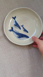 Personalised humpback whales plate 18 cm