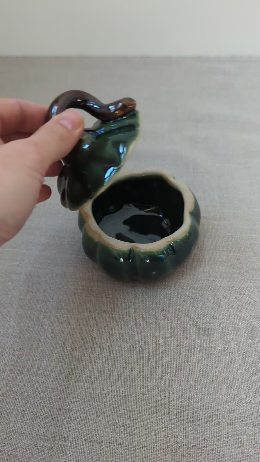 Lidded pumpkin jar