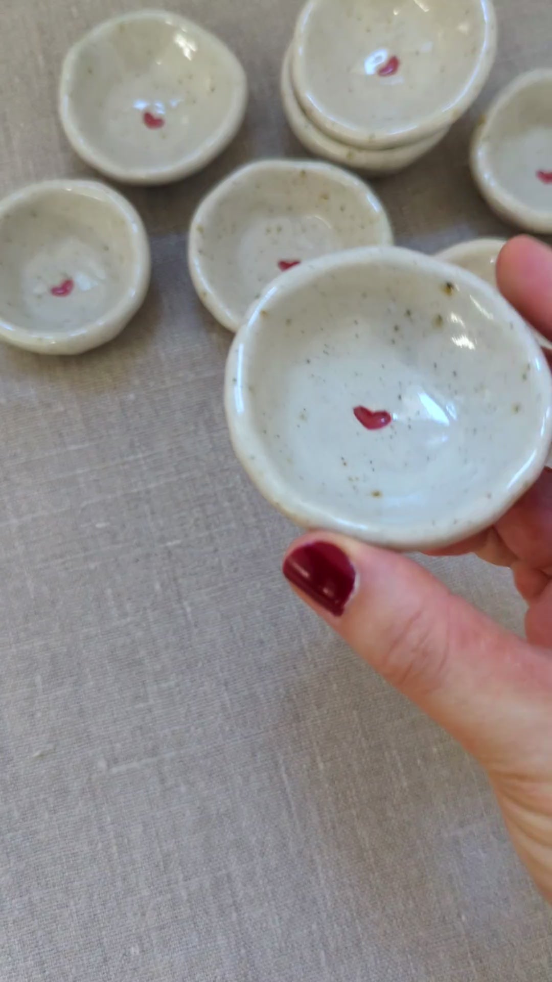Mini red heart trinket dish