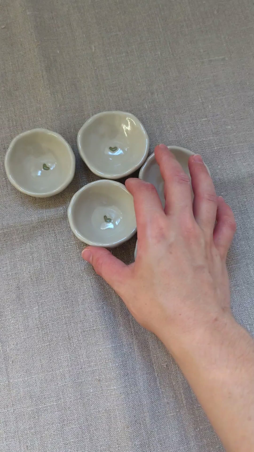 Mini heart trinket dish - green