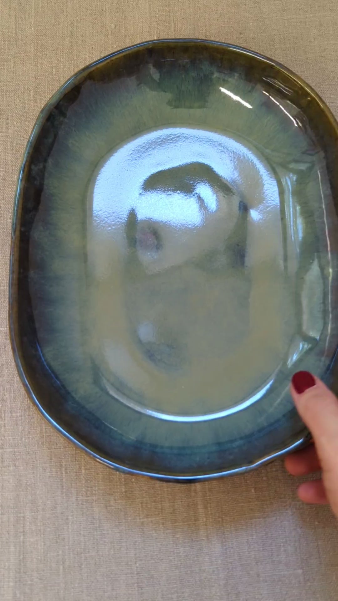 Tall oval platter