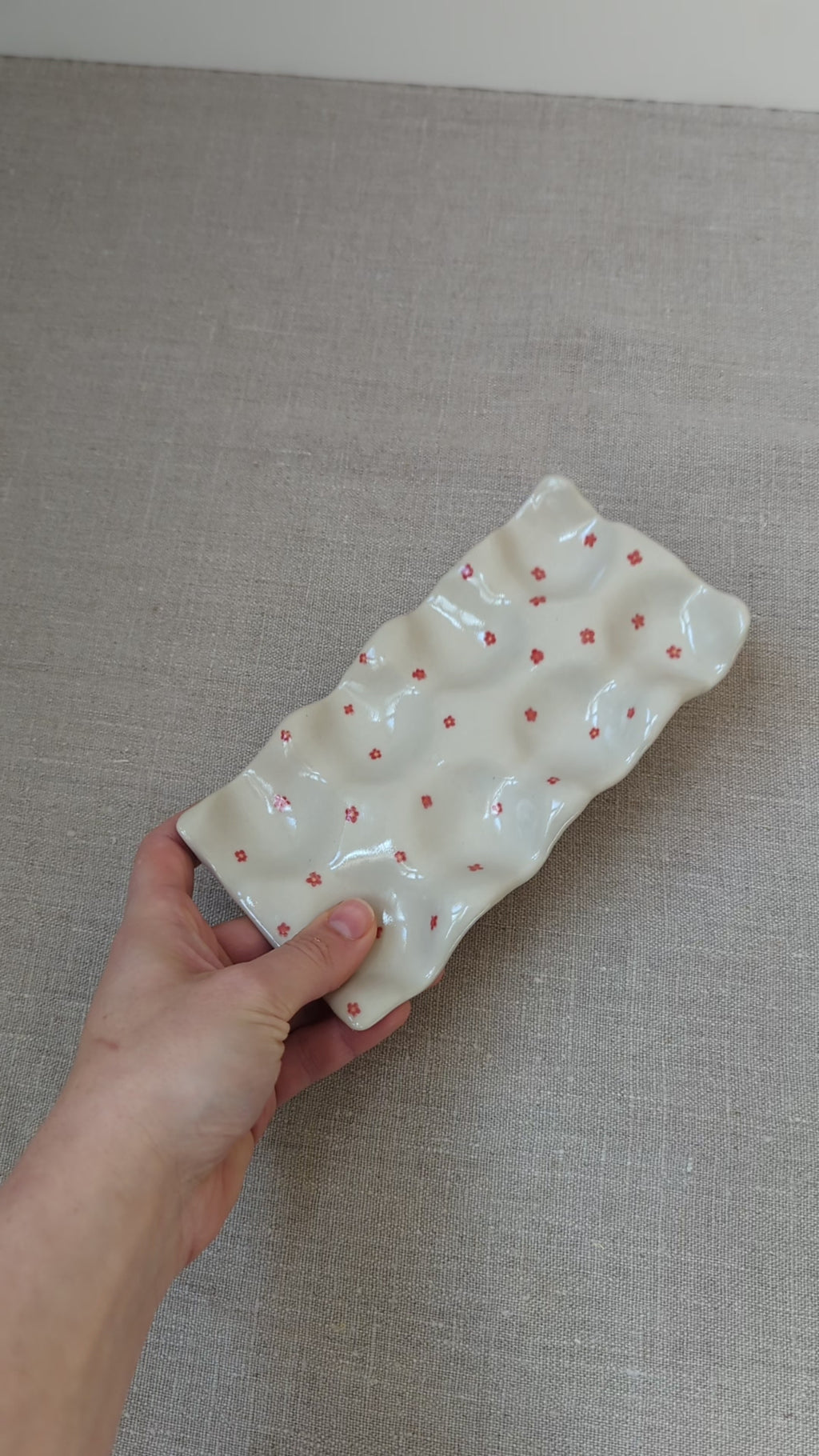 ceramic floral egg tray