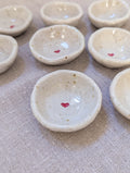 Mini heart trinket dish - red speckle